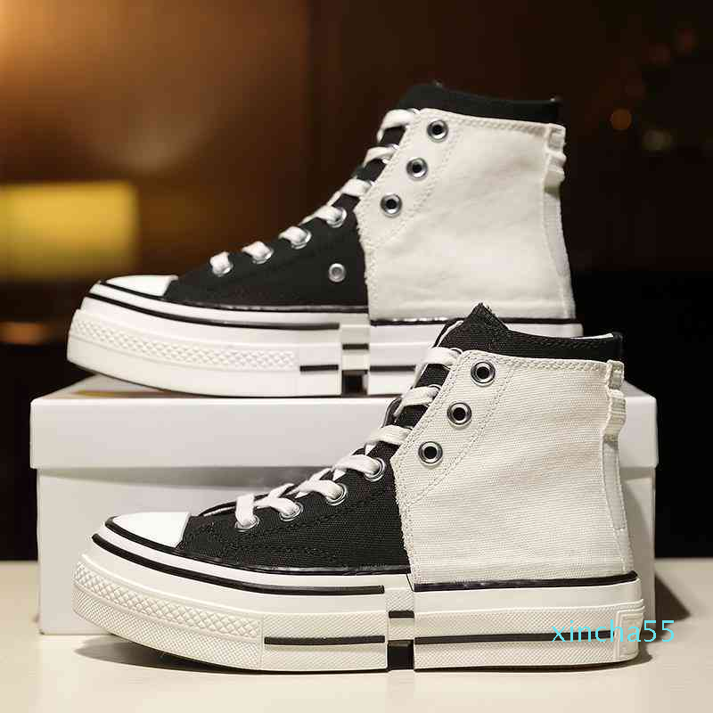 Dress Shoes In the autumn have same high top color matching thick soled board shoes breathable thin, White orange
Dress Shoes In the autumn have same high top color matching thick soled board shoes breathable thin, White orange