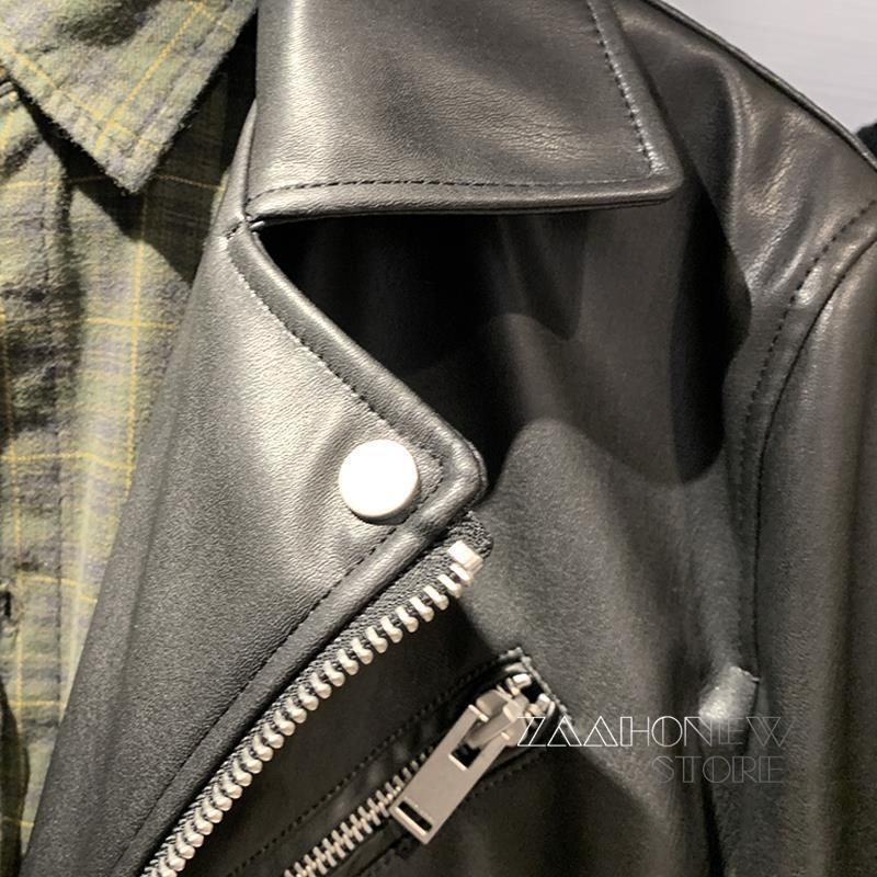 Men's Leather Faux Leather ZAAHO Spring Autumn Men Black Faux Leather Jacket Fashion Zipper Biker Coat Casual Solid Outwear Man 220913