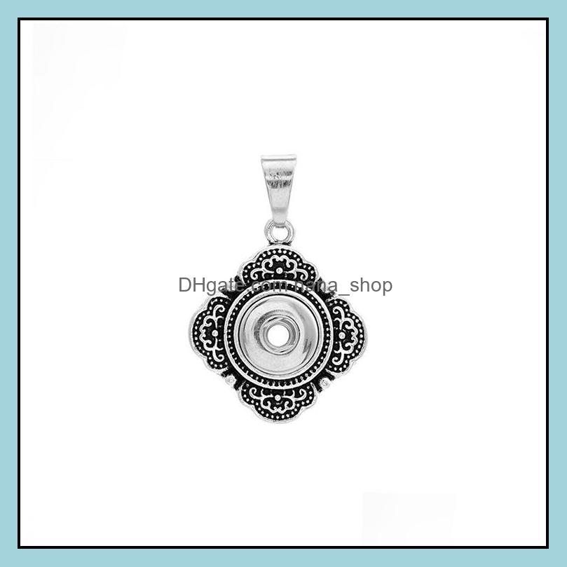 Pendant Necklaces Noosa 12Mm Snap Button Necklace Sier Color Stainless Steel Chain Necklaces For Women Ginger Snaps Butt Dhseller2010 Dh4Qe