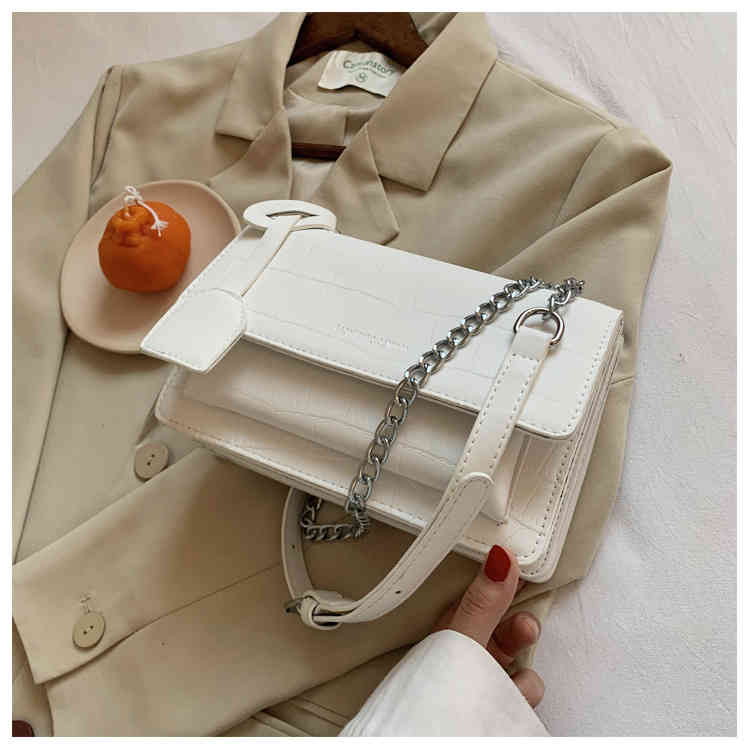 Women's new stone pattern small bag fashion sling one shoulder women's bag Crossbody simple leisure chain small square bag, White
Women's new stone pattern small bag fashion sling one shoulder women's bag Crossbody simple leisure chain small square bag, White
