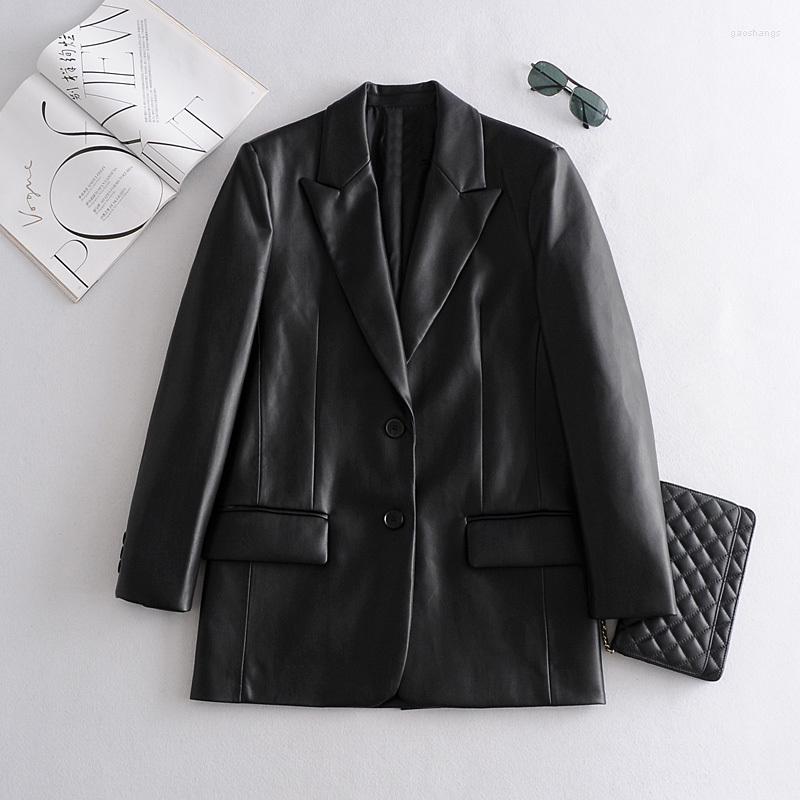 Women's Leather Women's & Faux Women 's Jacket 2022 Youth Spring And Autumn Solid Color Lapel Long Sleeve Artificial Suit, 64093g black
Women's Leather Women's & Faux Women 's Jacket 2022 Youth Spring And Autumn Solid Color Lapel Long Sleeve Artificial Suit, 64093g black
