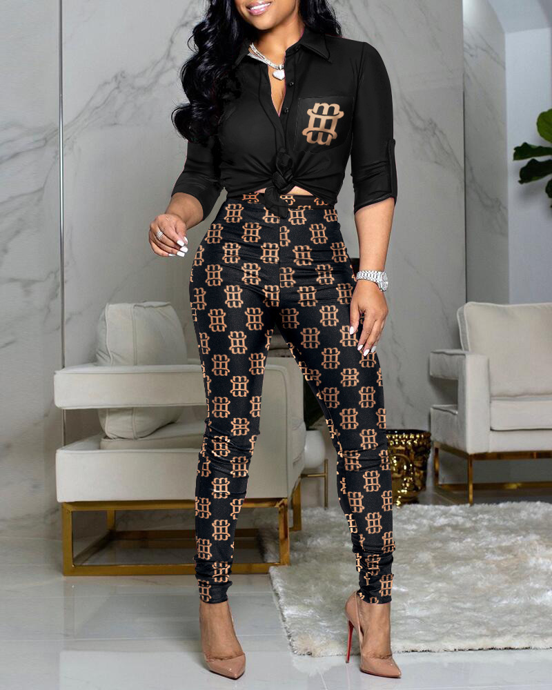 Women's Two Piece Pants Fashion 2 Piece Set Women Shirts and Wide Leg Pants Women Casual Print Half Sleeves Top Trouser Two Pieces Set 220913