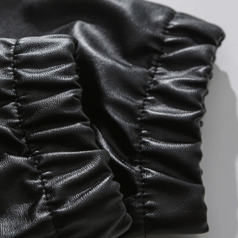 Men's Leather Faux Autumn Solid Color PU Jacket Men High Street Baseball Coat Black Motorcycle Outwear Streetwear 220913