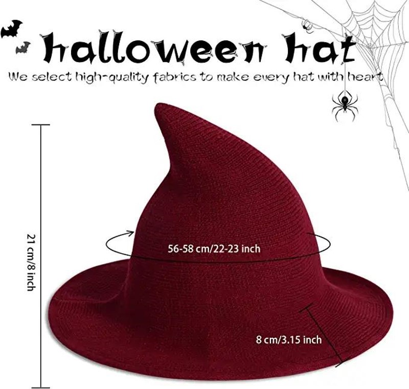 Halloween bucket hat Sheep Wool Christmas Halloween Foldable Costume Ball Sun Cap Witch Pointed Fisherman Knit hats