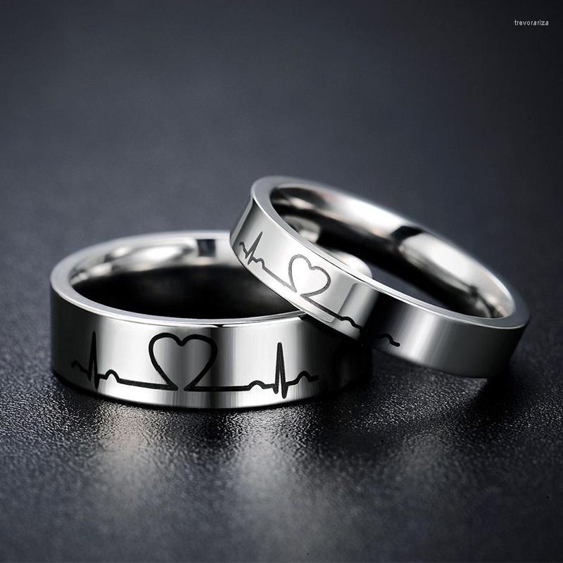 Wedding Rings Fashion ECG Shape Ring Engagement Party Jewelry Accessories For Couple Bands Women Wome Stainless Steel
Wedding Rings Fashion ECG Shape Ring Engagement Party Jewelry Accessories For Couple Bands Women Wome Stainless Steel