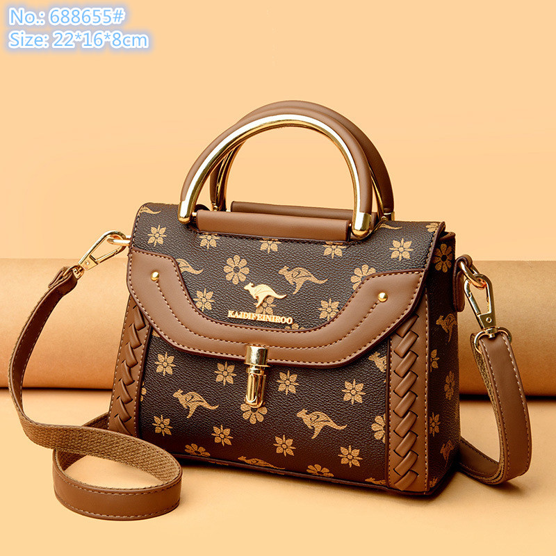 Wholesale brand ladies shoulder bags 8 colors classic printed messenger bag simple leathers mobile phone coin purse handbag two-story leather fashion handbags