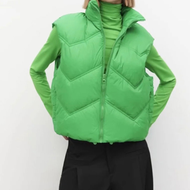 Women's Vests Womens Parkas Vest Jackets Coats Green With Zipper Jacket Female Casual Fashion Waistcoat Ladies Sleeveless Solid Woman Outwear 220