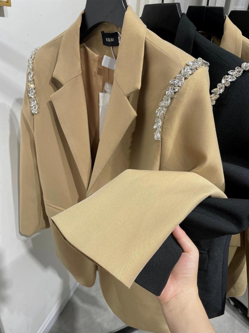Women's Suits Women 2022 Fashion Crystal Double Breasted Blazers Coat Vintage Long Sleeve Fall Winter Jackets, Black
Women's Suits Women 2022 Fashion Crystal Double Breasted Blazers Coat Vintage Long Sleeve Fall Winter Jackets, Black