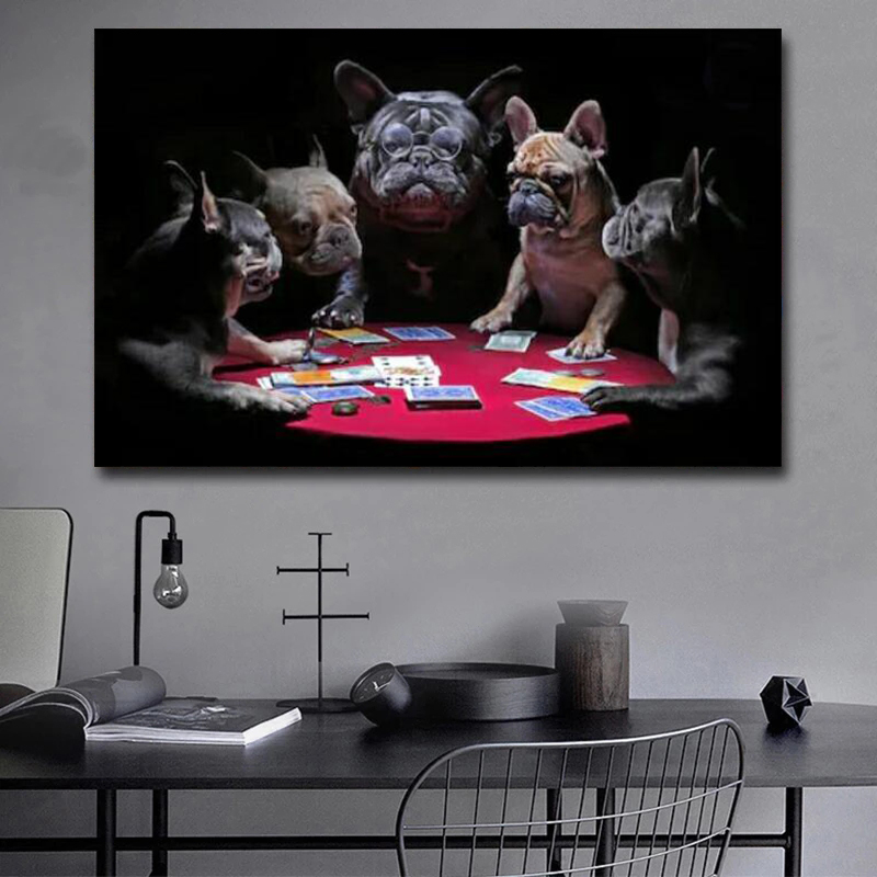 Canvas Paintings Animal Bulldog Dog Playing Cards Posters and Prints Wall Pictures for Living Room Home Wall Decoration Cuadros NO FRAME
Canvas Paintings Animal Bulldog Dog Playing Cards Posters and Prints Wall Pictures for Living Room Home Wall Decoration Cuadros NO FRAME