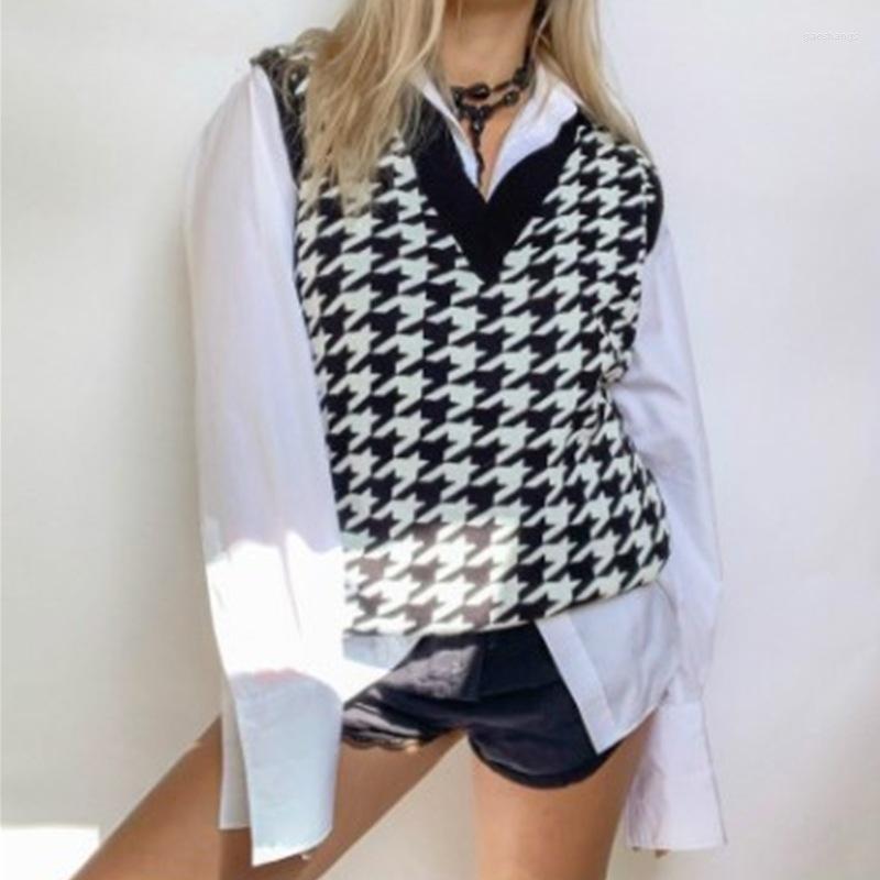Women' Vests Women' Elegant Knitted Vest Houndstooth V-Neck Sleeveless Elastic Hem Women Knitting Pullover Spring Autumn 2022, Black
Women' Vests Women' Elegant Knitted Vest Houndstooth V-Neck Sleeveless Elastic Hem Women Knitting Pullover Spring Autumn 2022, Black