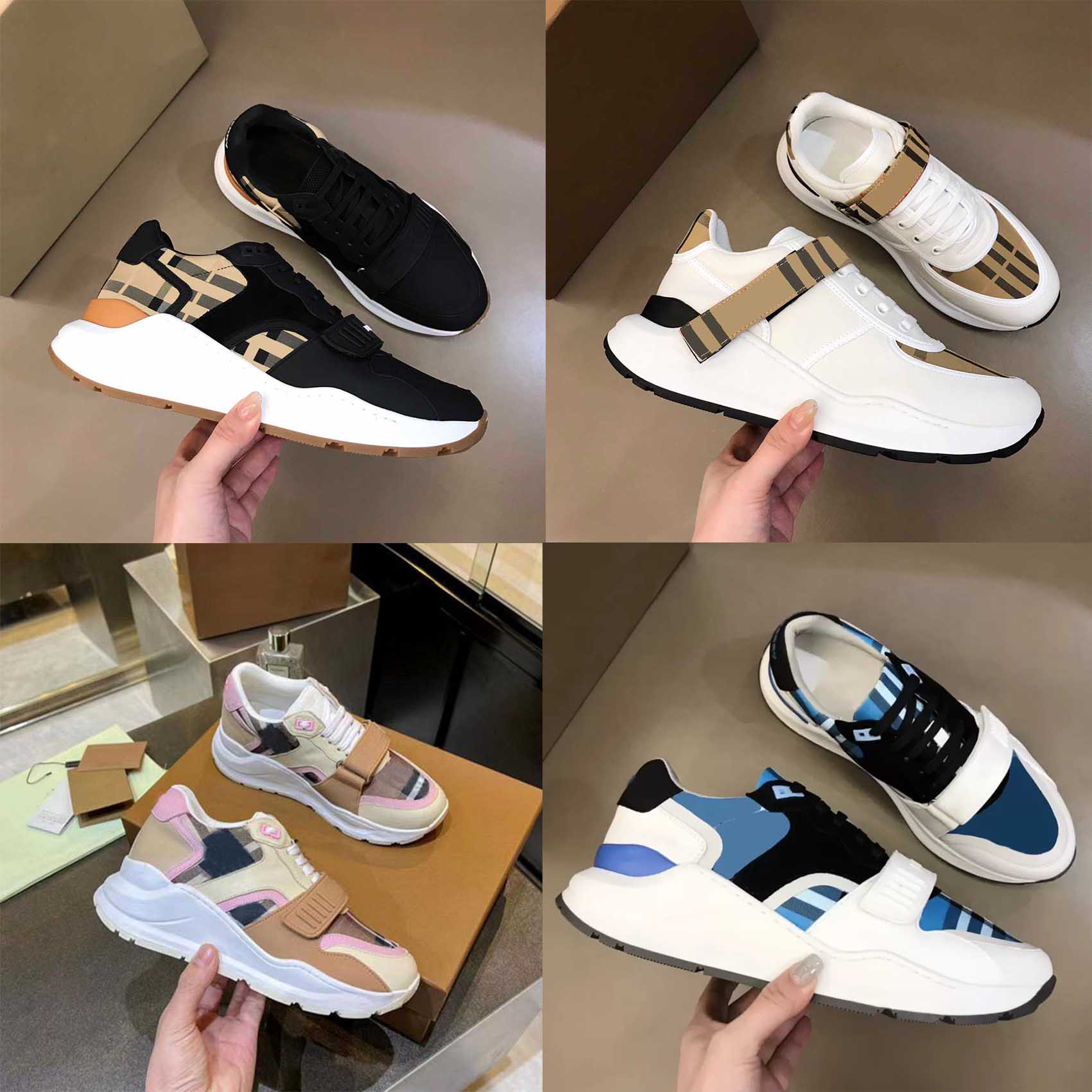 Designer Casual Shoes Men Women Flats Sneakers Trainers Shoe Striped Vintage Sneaker Platform Classic Lattice Brand Season Shades Multicolor Couple Shoes