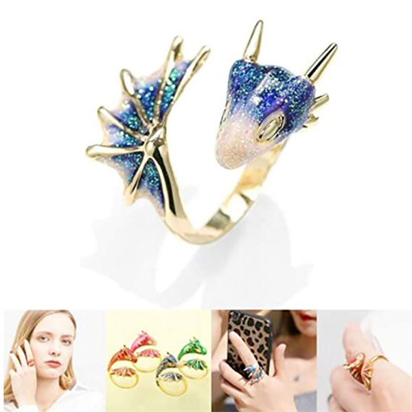 European and American fashion Band Rings enamel glaze highlights black knight dragon open adjustable ring personality trend men and women jewelry AC63
European and American fashion Band Rings enamel glaze highlights black knight dragon open adjustable ring personality trend men and women jewelry AC63