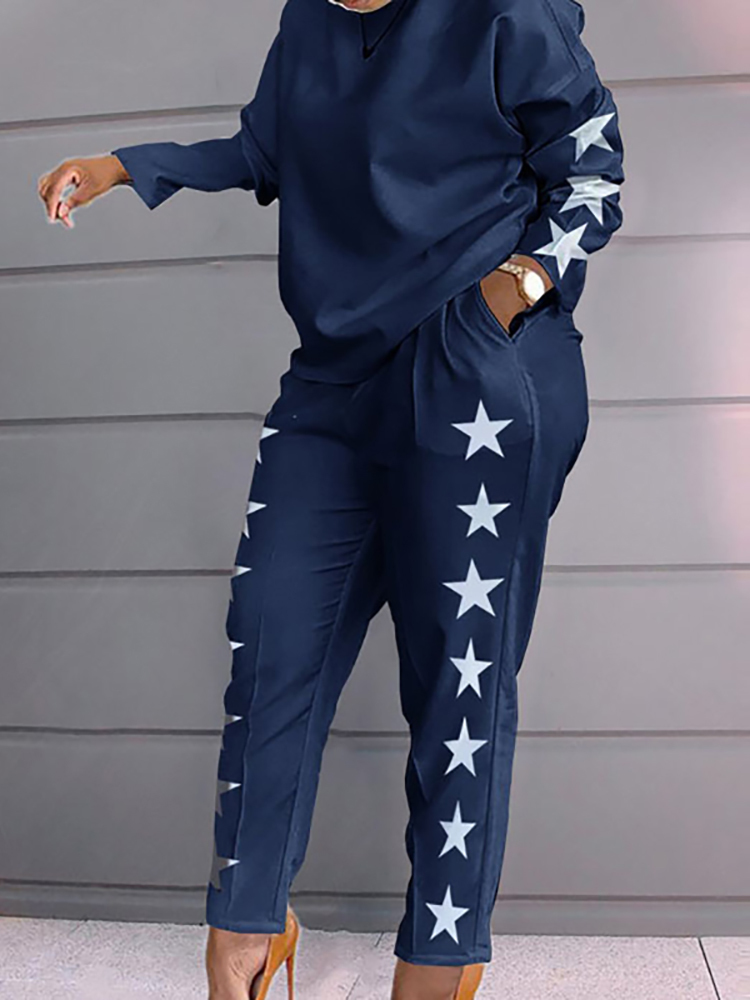 Women's Two Piece Pants Suit Tracksuit Patchwork Women Spring Autumn Casual Pocket Ladies Set ONeck Long Sleeve Loungewear Streetwear Outfit 2209