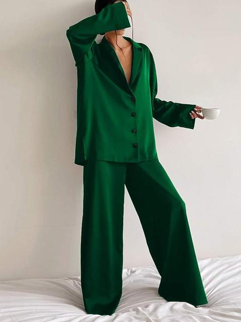 Women's Two Piece Pants Women's V-neck Cardigans Pants Set Elegant Long Sleeve Comfortable Shirt Pant Two Pieces Suit Female Summer Lady Out