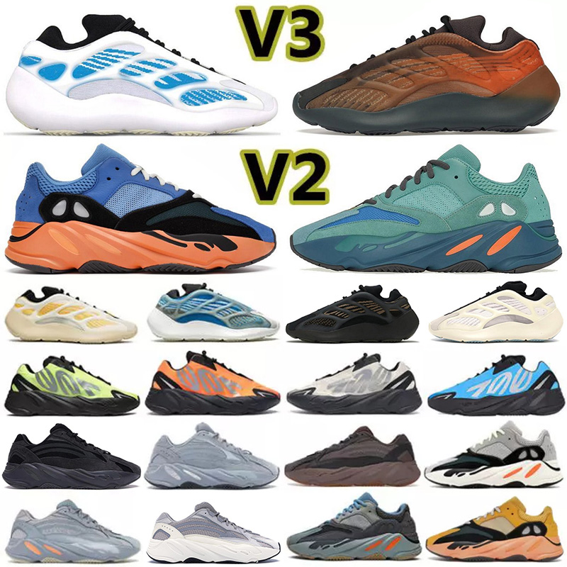 Designer Shoes 700 V2 V3 MNVN OG Running Shoes Hi-Res Red Rubber Faded Azure Fade Carbon Mens Arzareth Kyanite Clay Brown Azael Vanta Sports Sneakers Trainers, Box