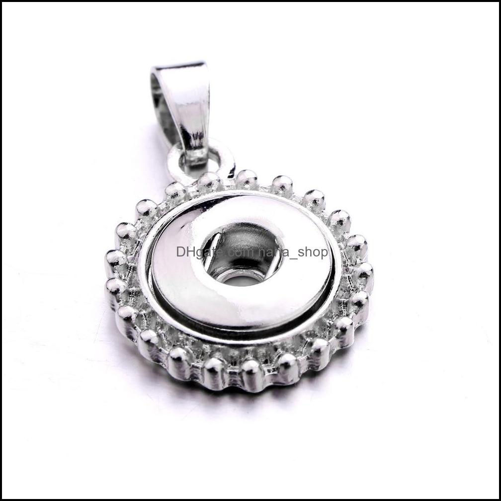 Pendant Necklaces Noosa 12Mm Snap Button Necklace Sier Color Stainless Steel Chain Necklaces For Women Ginger Snaps Butt Dhseller2010 Dh4Qe