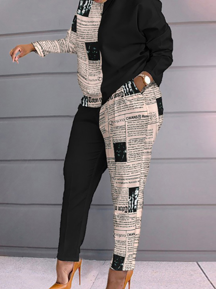 Women's Two Piece Pants Suit Tracksuit Patchwork Women Spring Autumn Casual Pocket Ladies Set ONeck Long Sleeve Loungewear Streetwear Outfit 2209