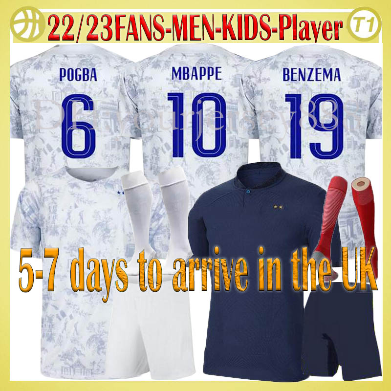 BENZEMA MBAPPE POGBA Soccer Jersey GRIEZMANN VARANE Football 2022 QATAR World Cup French Shirt PAVARD Kids Kit socks KANTE maillot de foot CAMAVINGA enfants, Home+player version
BENZEMA MBAPPE POGBA Soccer Jersey GRIEZMANN VARANE Football 2022 QATAR World Cup French Shirt PAVARD Kids Kit socks KANTE maillot de foot CAMAVINGA enfants, Home+player version