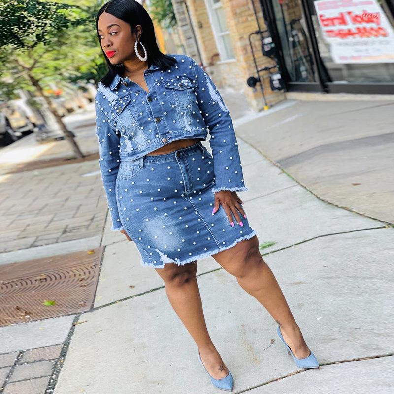 Tracksuits Long Sleeve Beaded Water Washed Hole Distressed Casual Autumn Winter Plus Size Women Clothing Denim Suit Womens Two Peice Sets, Light blue
Tracksuits Long Sleeve Beaded Water Washed Hole Distressed Casual Autumn Winter Plus Size Women Clothing Denim Suit Womens Two Peice Sets, Light blue