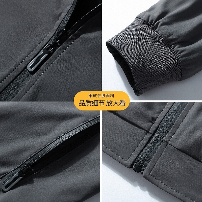Men's Trench Coats Men's Reversible Jacket Trend Polyester Casual Baseball Uniform Spring and Autumn Clothes Male Double Sided Zipper Coats 