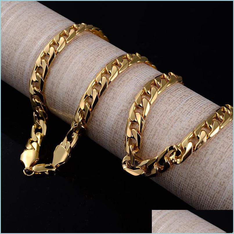 Chains Fashion Luxury Jewerly 18K Yellow Gold Cuban Chain 10Mm Width Necklace For Women And Men 60Cm 23.6Inch Drop Delivery Lulubaby Dhomu
Chains Fashion Luxury Jewerly 18K Yellow Gold Cuban Chain 10Mm Width Necklace For Women And Men 60Cm 23.6Inch Drop Delivery Lulubaby Dhomu