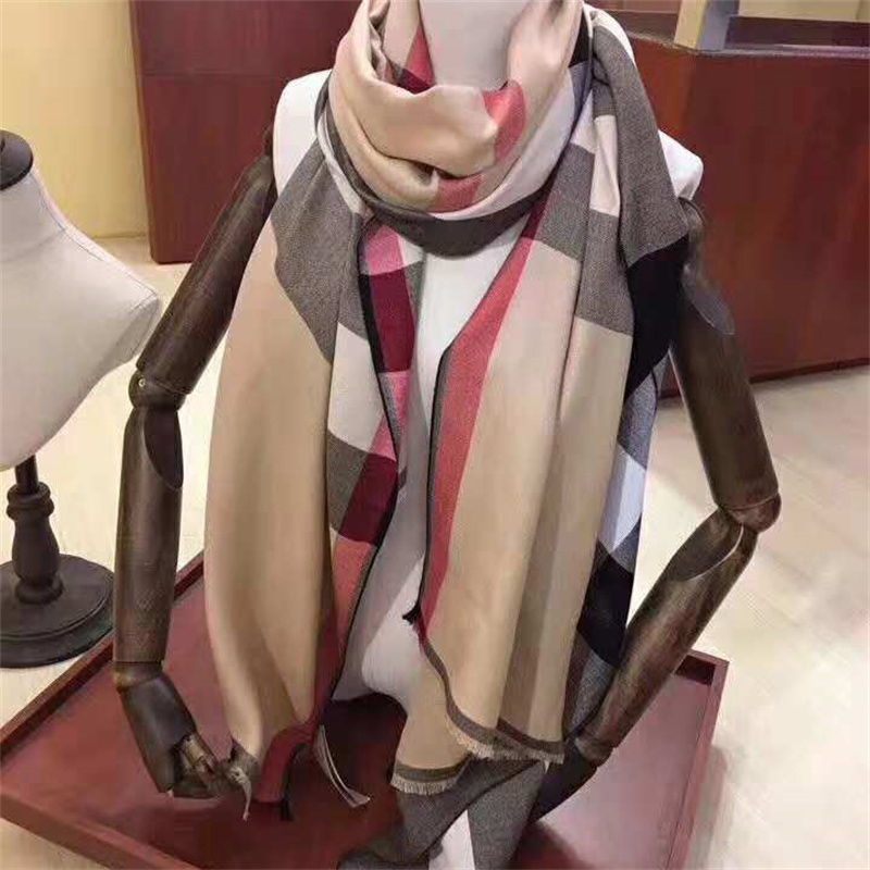Wholesale silk scarf designer cotton long scarves 2022 fashion luxury shawls necks winter wool scarves women wraps striped Plaid printed headscarves