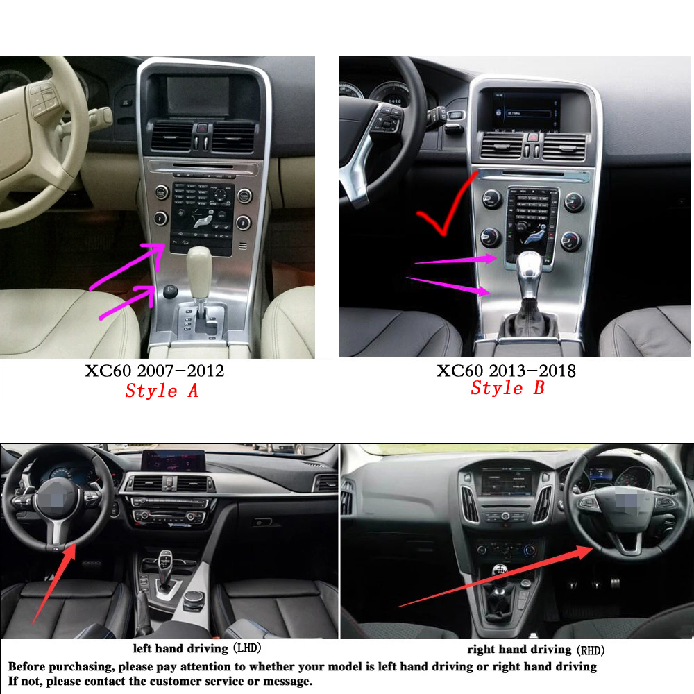 Car Interior Center Console Color Change Carbon Fiber Molding Sticker Decals For Volvo XC60 2009-2018