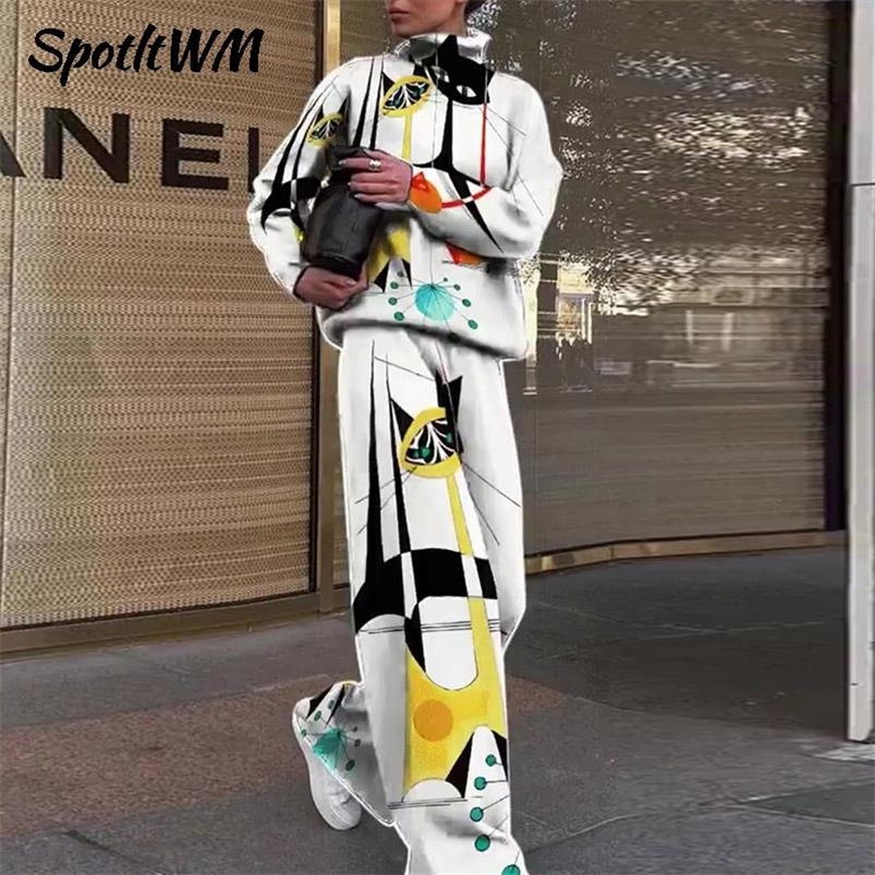 Women's Two Piece Pants Women Casual Tie Dye Two Piece Sets Turtleneck Long Sleeve Sweater And Trouser Suits Spring Autumn Female Knitted Warm Tr