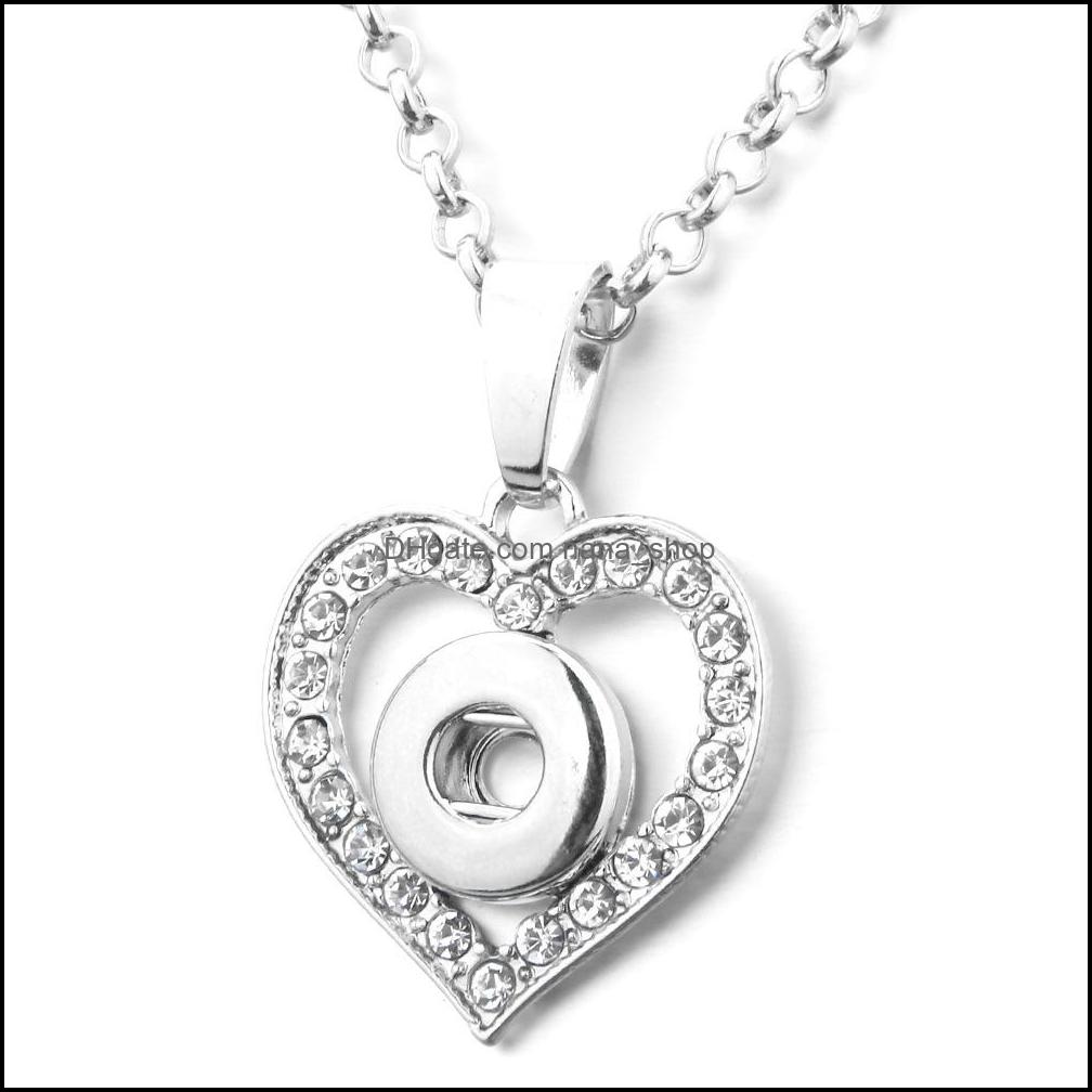 Pendant Necklaces Noosa 12Mm Snap Button Necklace Sier Color Stainless Steel Chain Necklaces For Women Ginger Snaps Butt Dhseller2010 Dh4Qe