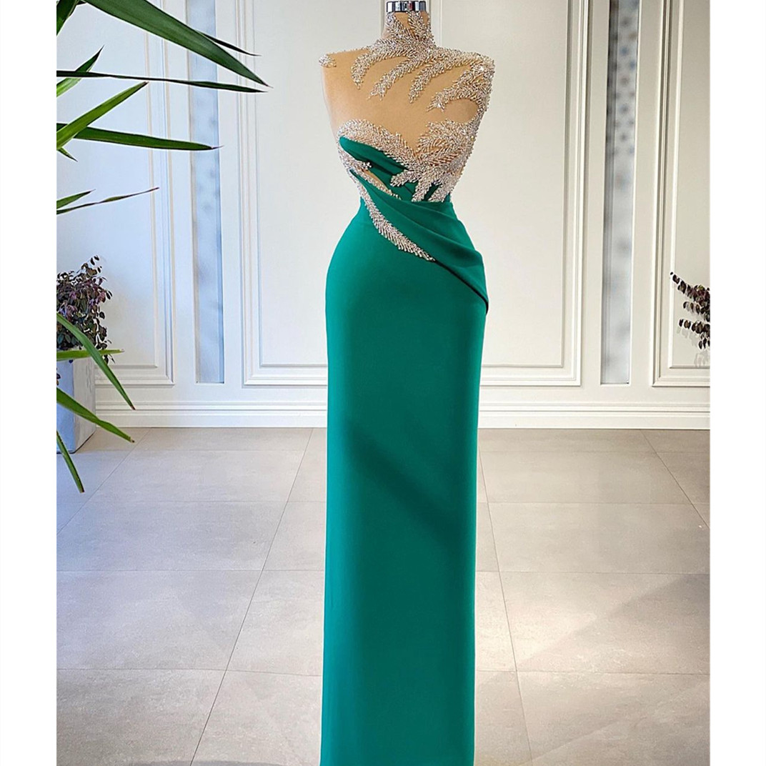 Prom Shiny Sleeveless Strapless V Neck Appliques Sequins Beaded Evening Dresses Satin Or Length Party Gowns Plus Size Custom Made Lz0304