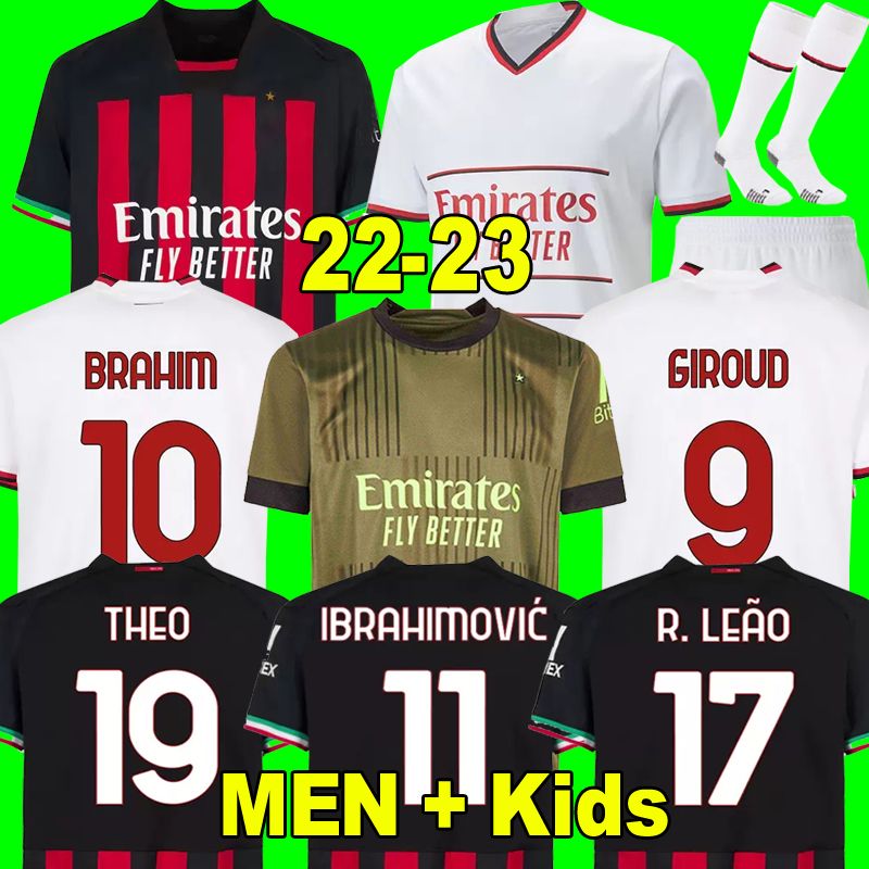 IBRAHIMOVIC 22 23 soccer jersey AC MILANS GIROUD R. LEAO BENNACER KESSIE ROMAGNOLI CALHANOGLU TONALI REBIC 2022 2023 football shirt maillot men kids kit away, 22-23 away kids
IBRAHIMOVIC 22 23 soccer jersey AC MILANS GIROUD R. LEAO BENNACER KESSIE ROMAGNOLI CALHANOGLU TONALI REBIC 2022 2023 football shirt maillot men kids kit away, 22-23 away kids
