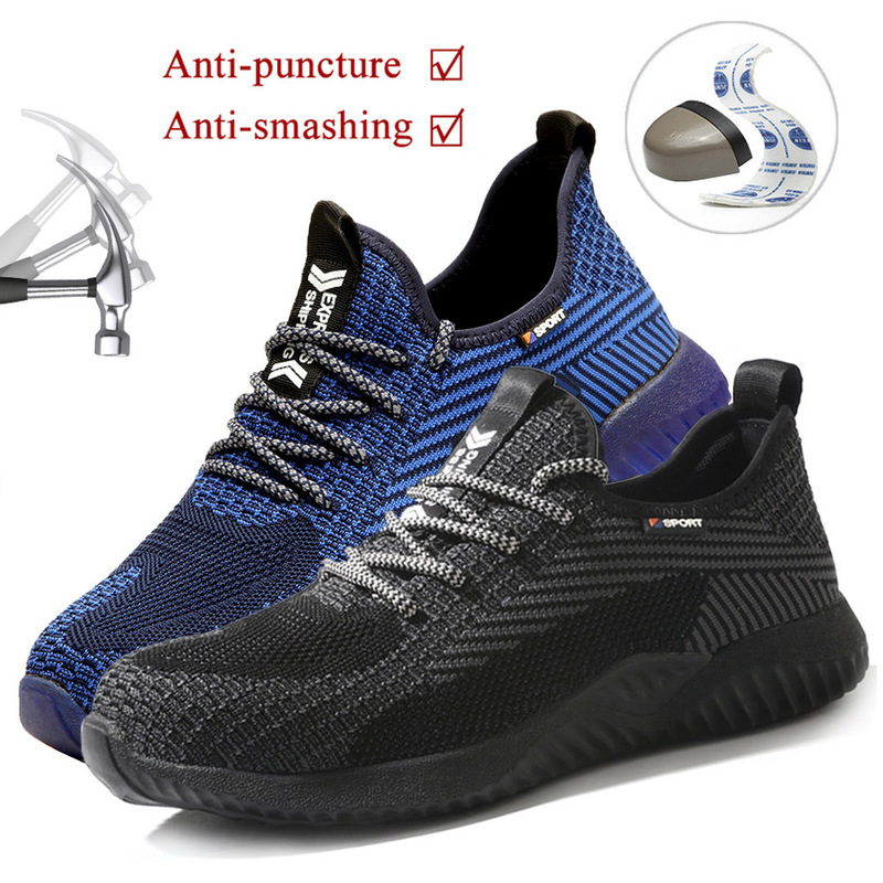 Boots Mens Summer Work Womens Antismashing Antipiercing Safety Shoes Lowtop Flying Woven Breathable Labor Insurance 220913