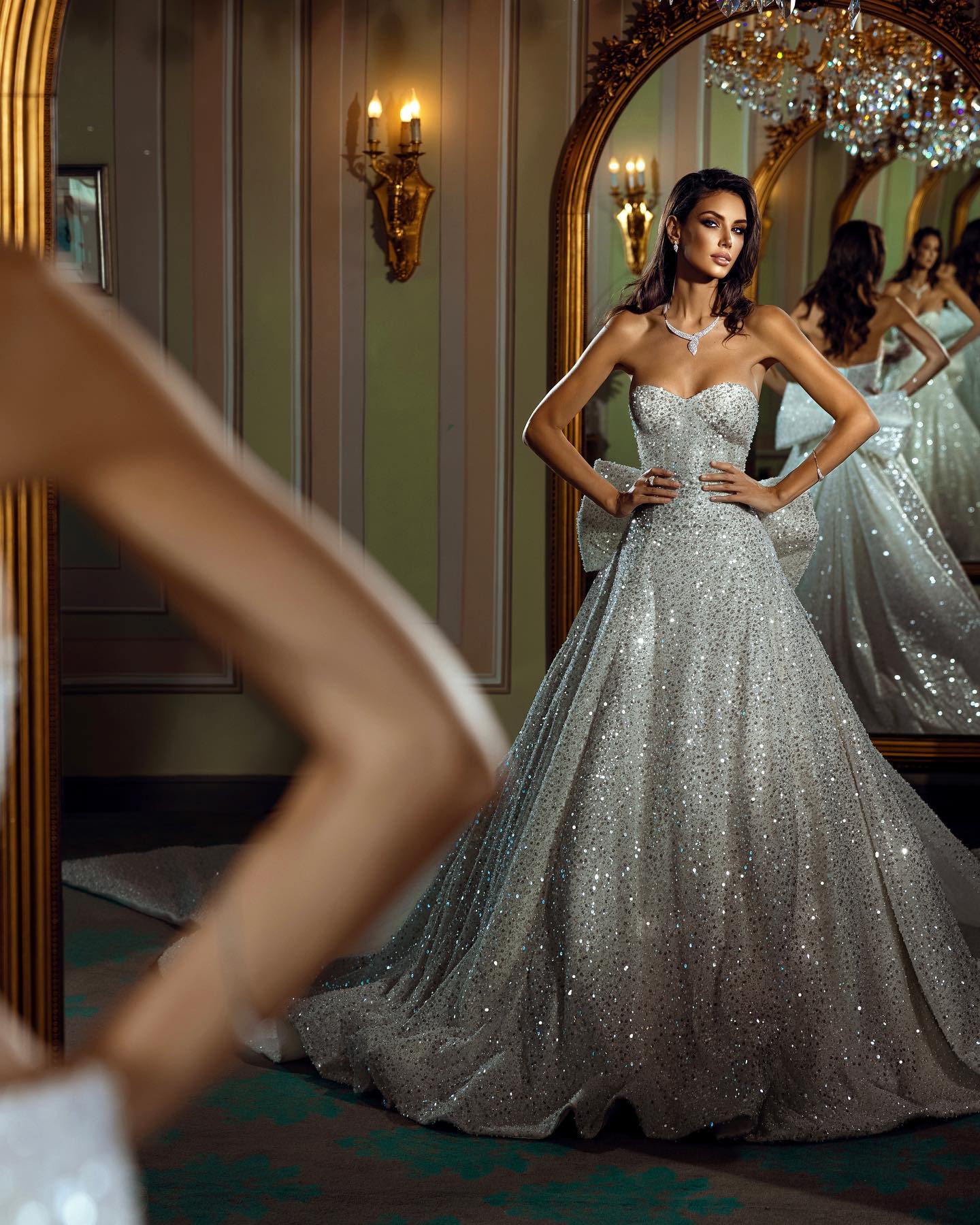 Shiny Sequined 2022 Wedding Dresses A Line Bride Dress Sweetheart Bow Back Bridal Gowns Glamorous Vestido De Novia