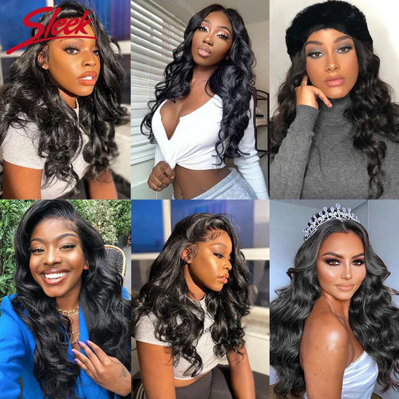 Hair Bulks Sleek Body Wave Bundles Peruvian Weave 1/3/4 PCS Human Natural 8 To 32 34 36 Inch Extensions 220913