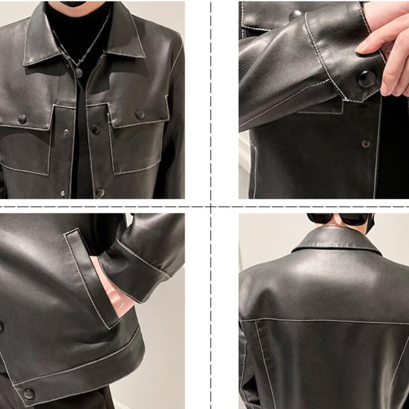 Men's Leather Faux Autumn and Winter Jackets PU Fashion Locomotive Slim High-quality Casual S-4XL 220913