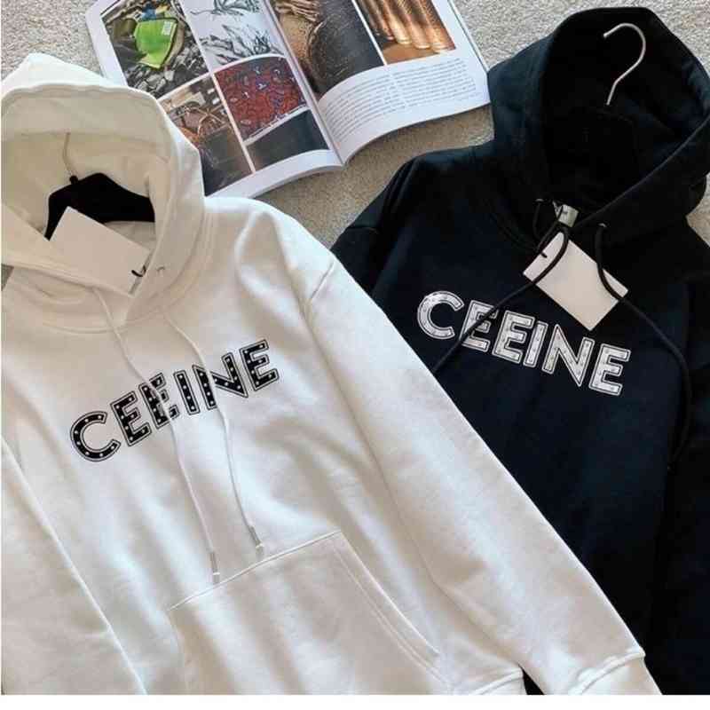 Fashion Designer Hoodies Celinn' Man and Woman Sweater Spring and Autumn New Rivet Series Printed Hooded Hoodie the Same Top Male Female, White hooded ce sweater
Fashion Designer Hoodies Celinn' Man and Woman Sweater Spring and Autumn New Rivet Series Printed Hooded Hoodie the Same Top Male Female, White hooded ce sweater