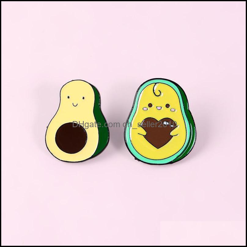 Pins Brooches Avocado Holding Heart Enamel Pin Denim Clothing Brooch Backpack Lapel Button Badge Cartoon Jewelry 6118 Q2 Drop Deliver Dhn1L