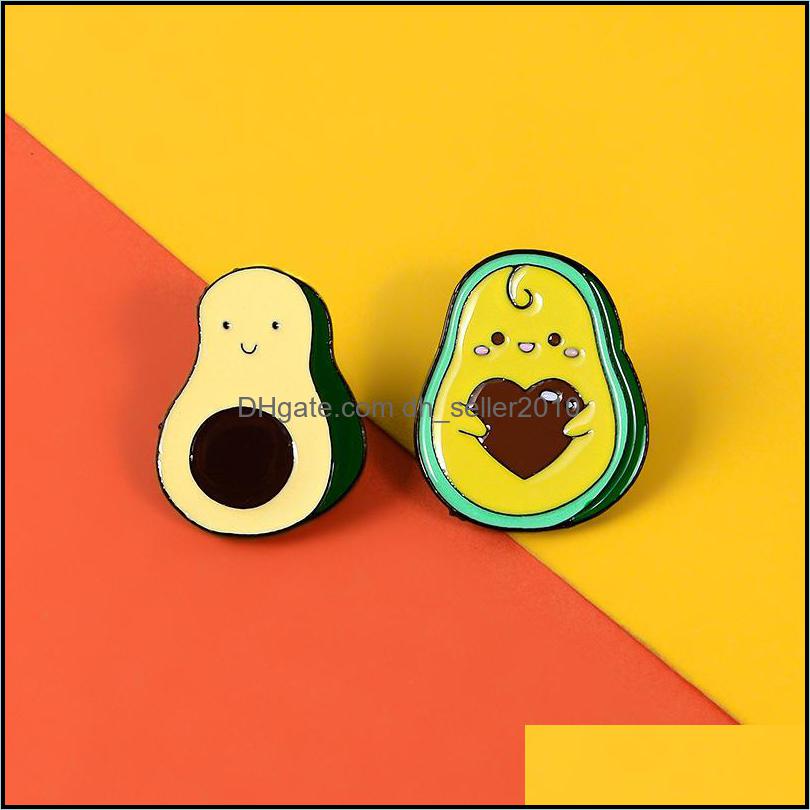 Pins Brooches Avocado Holding Heart Enamel Pin Denim Clothing Brooch Backpack Lapel Button Badge Cartoon Jewelry 6118 Q2 Drop Deliver Dhn1L
