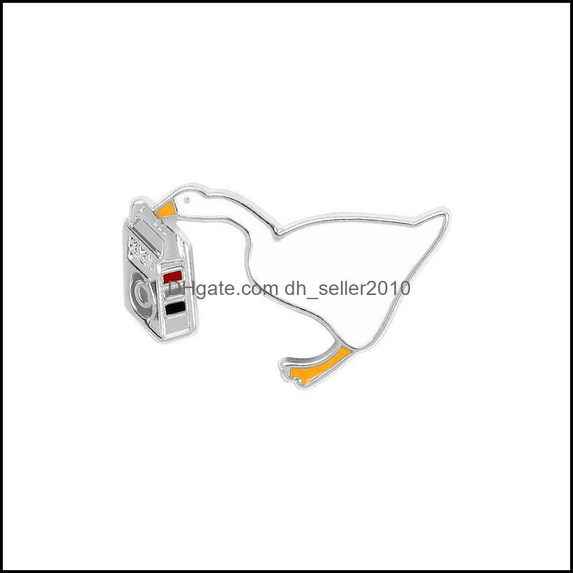 Pins Brooches Cute Animal White Duck Funny Enamel Brooches Women Shirt Brooch Pin Metal Badge Fashion Jewelry 6124 Q2 Drop Delivery 2 Dh7Ku