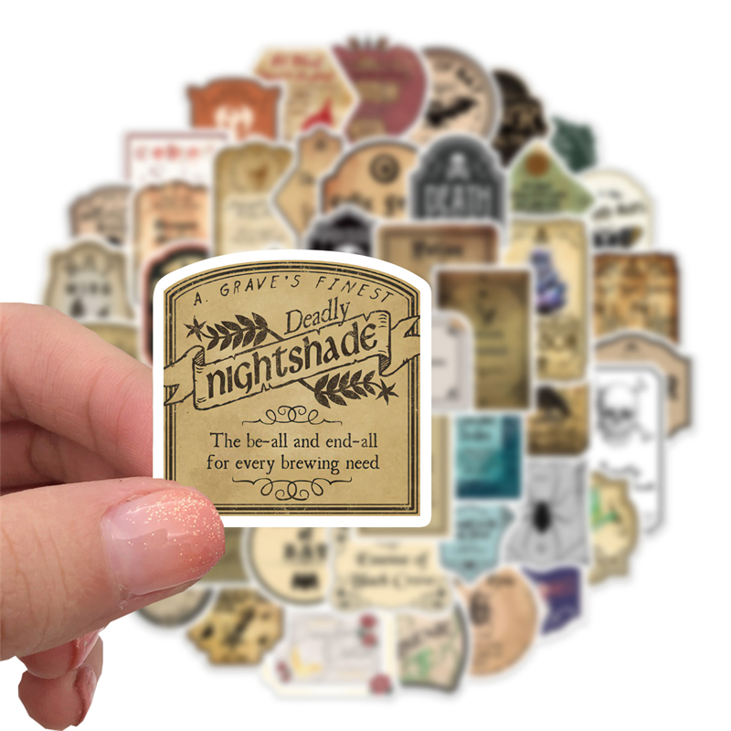 50Pcs Cartoon Magic Potion Bottle Sticker Reagent Bottle Graffiti Kids Toy Skateboard Car Motorcycle Bicycle Decals