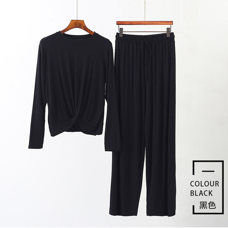 Women's Sleepwear Modal Pyjamas Women Sleep Wear Set Home Wide Leg Pants Suit Women Autumn Winter Long Sleeve Pijama Adulto Feminino Plus Size XX