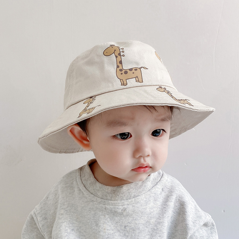 Caps Hats Summer Boys Girls UV Sunhat Kids Cotton Giraffe Beach Hat Children Outdoor Casual Panama Child Accessories 220914