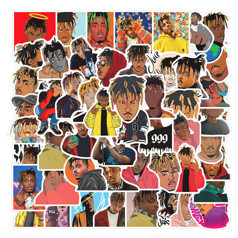 52pcs/pack Singer Juice Wrld sticker rock rapper Graffiti Kids Toy Skateboard car Motorcycle Bicycle Sticker Decals Wholesale