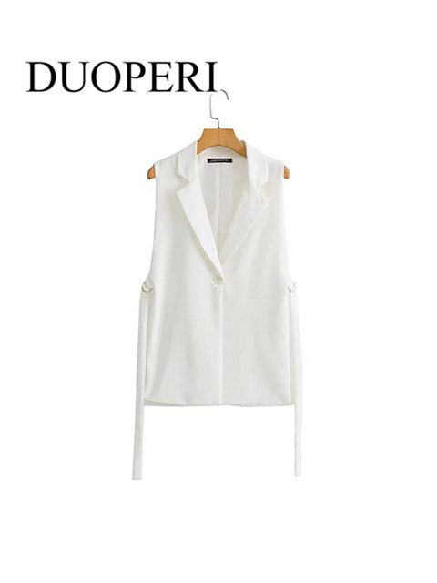 Women's Vests DUOPERI Jacket Women Blazer Gilet Sleeveless Vest Fashion Casual Streetwear Woman Waistcoat Tops veste femme 220914