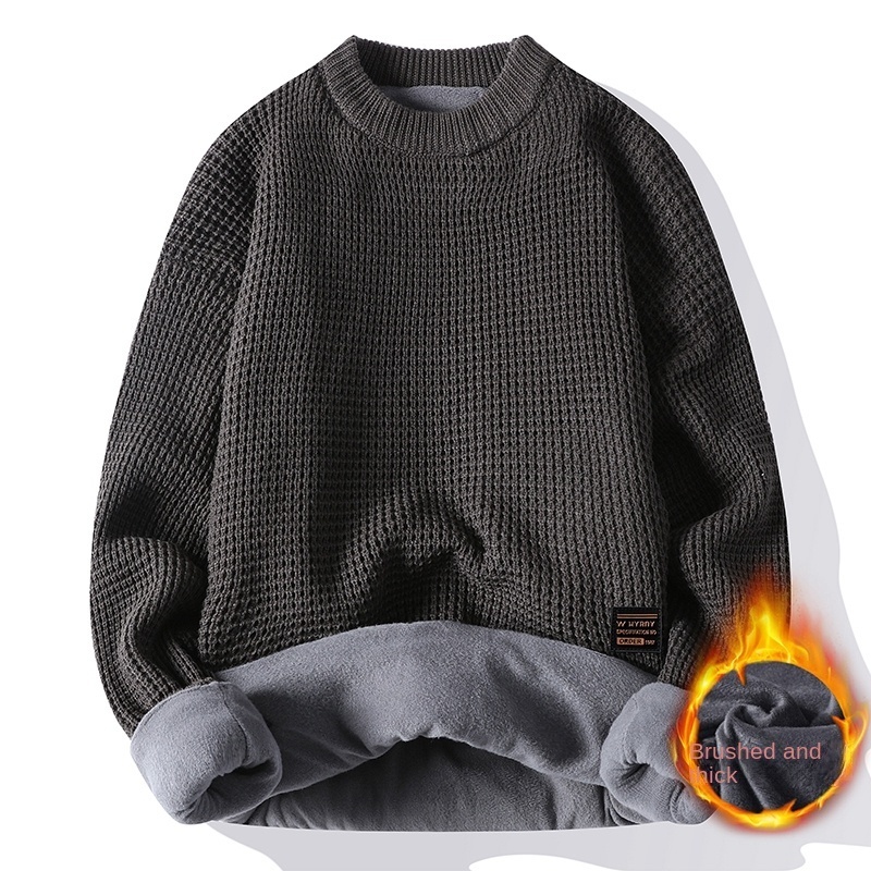 Men s Sweaters High Quality Round Neck Sweater Casual Knitted Bottoming Shirt Student Solid Color Comfortable Warm All match Top 220913