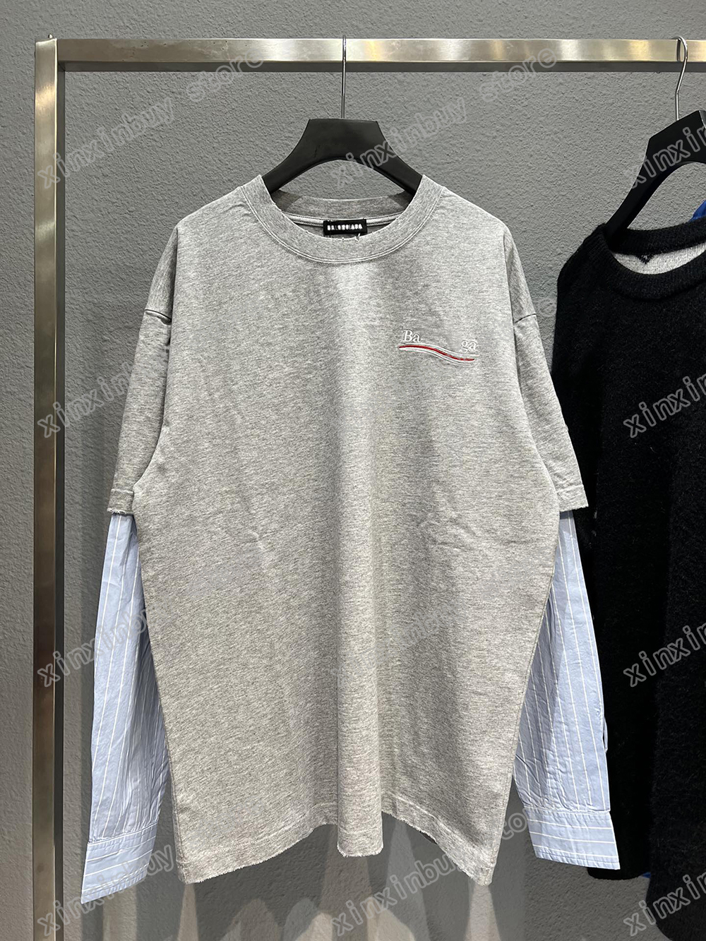 xinxinbuy Men designer Tees Paris sea Wave letter embroidery Panelled long sleeve cotton women gray XS-L, Multi
xinxinbuy Men designer Tees Paris sea Wave letter embroidery Panelled long sleeve cotton women gray XS-L, Multi