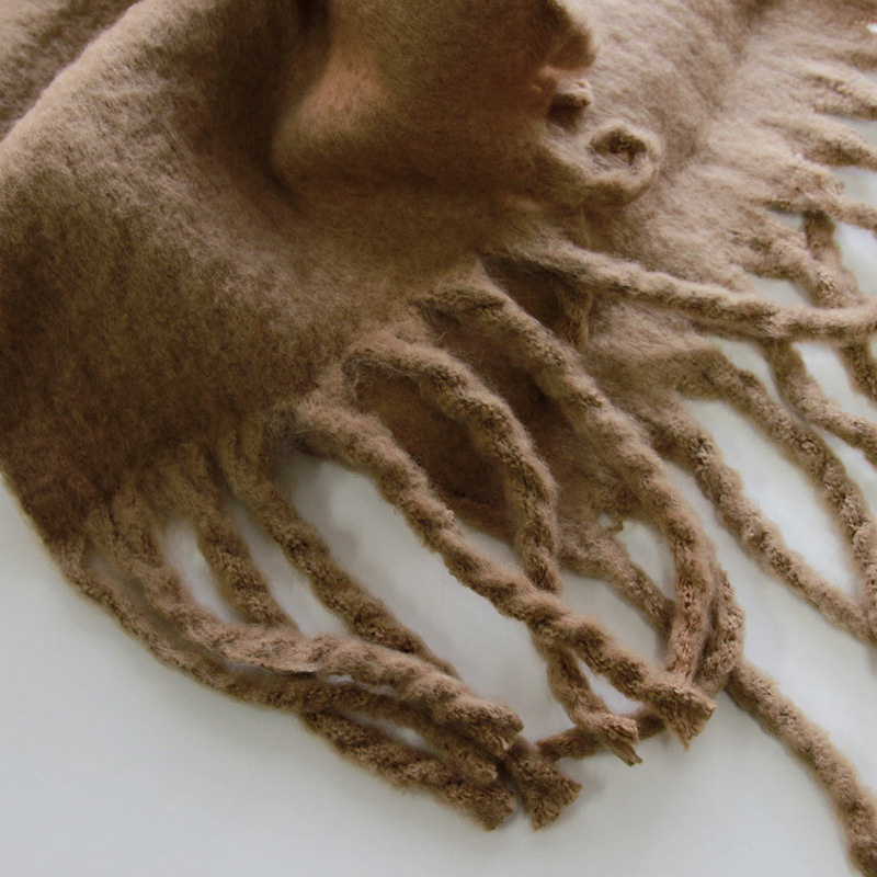 Scarves Cashmere Womens Scarf Winter Thick warm Solid Cape Wraps Female bandana pashmina long tassel female foulard thick blanket 220914