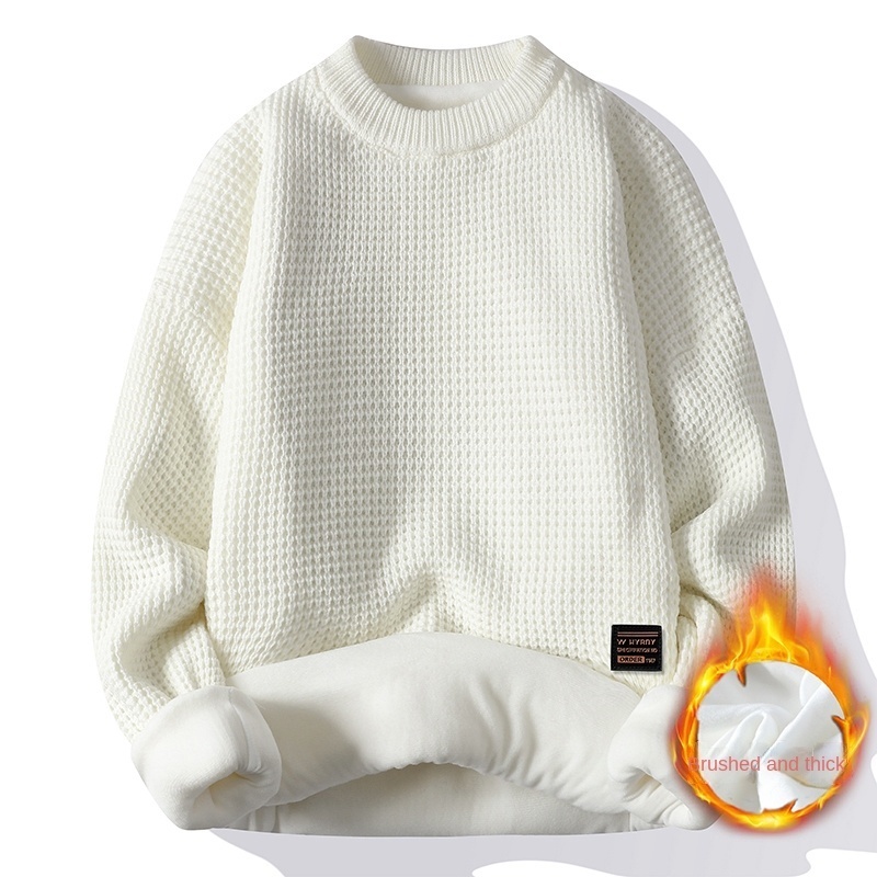 Men s Sweaters High Quality Round Neck Sweater Casual Knitted Bottoming Shirt Student Solid Color Comfortable Warm All match Top 220913