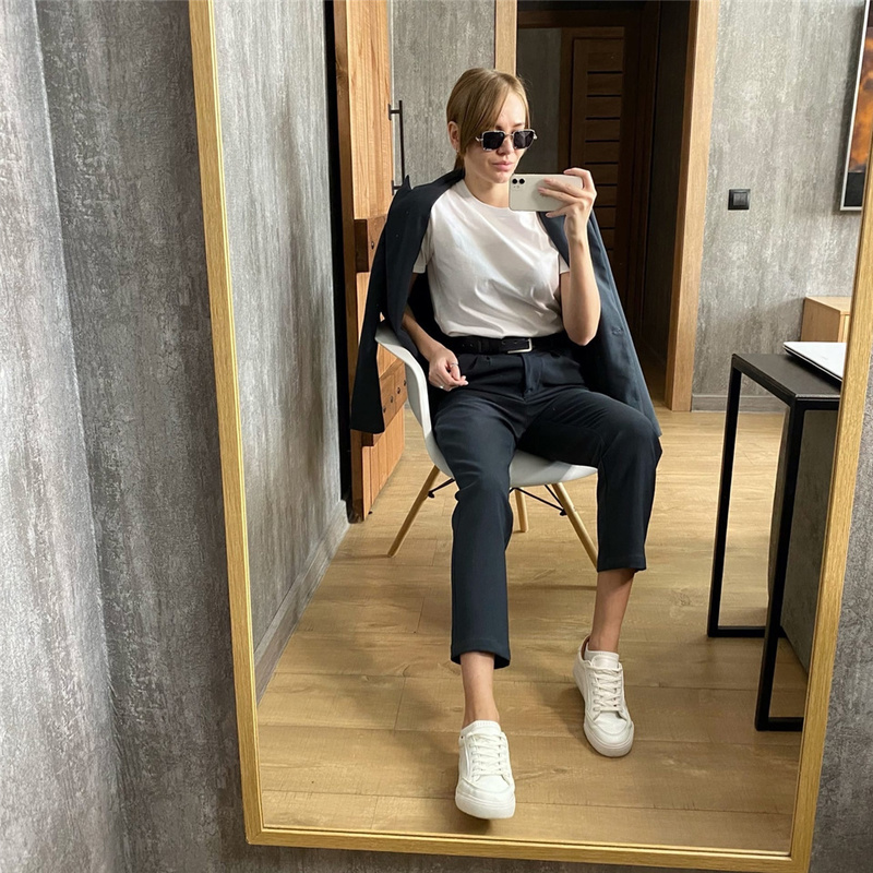 Women's Two Piece Pants GCAROL Women Blazer And Guard Pants Sets Two Pieces OL Single Breasted Jacket Formal Suit Pleated Trousers Spring Autumn 