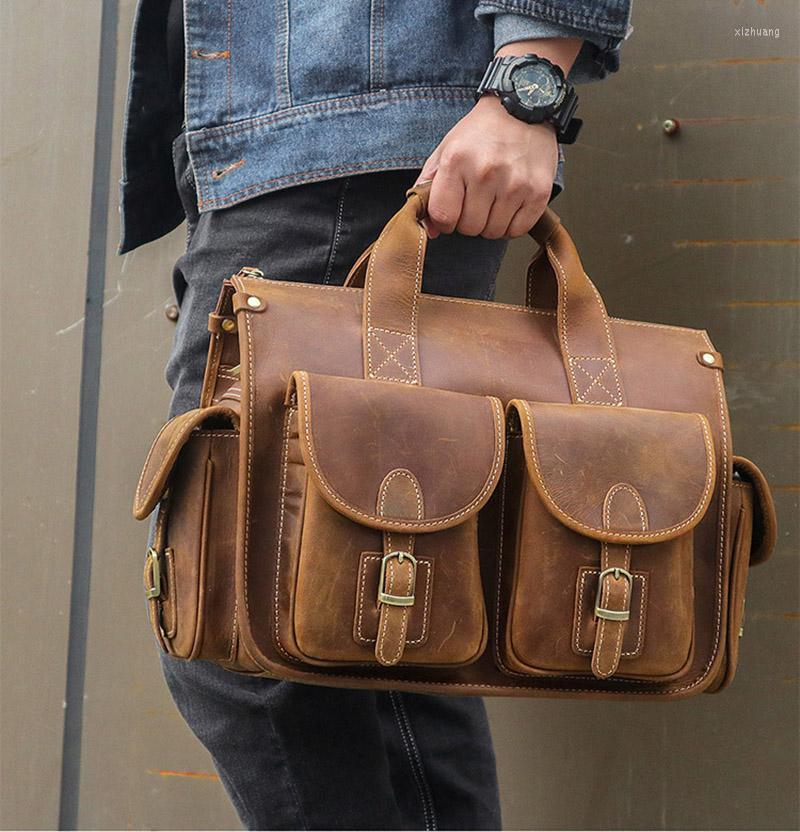 Briefcases Luufan 2022 Leather Men Brief Case 2 Front Pockets Business Handbag 13.6 Inch Laptop Notebook PC Handbags Male Bag, Deep brown
Briefcases Luufan 2022 Leather Men Brief Case 2 Front Pockets Business Handbag 13.6 Inch Laptop Notebook PC Handbags Male Bag, Deep brown